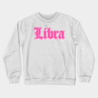 Libra Zodiac Pink Astrology Aesthetic Crewneck Sweatshirt